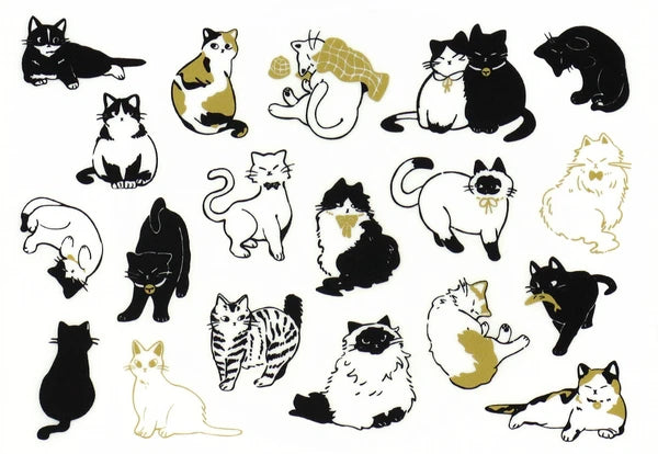Fashionable Cat / Fabric Sticker - No Iron Needed