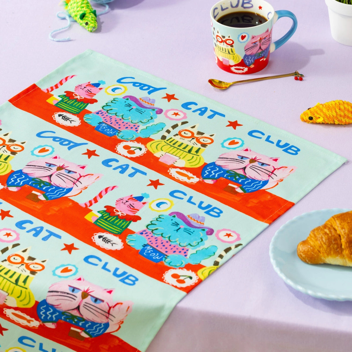 Cool Cat Club Tea Towel