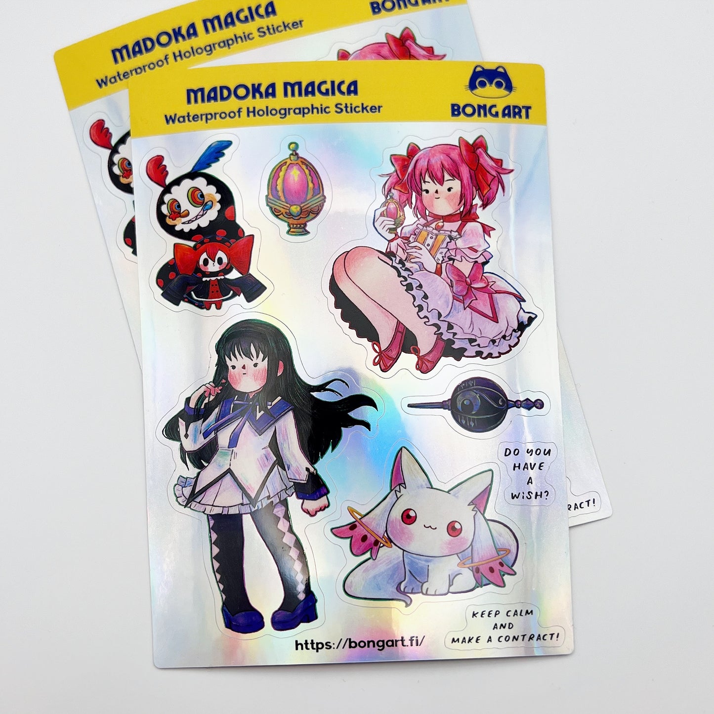 Madoka Magica Fanart | Waterproof Holographic Sticker Sheet