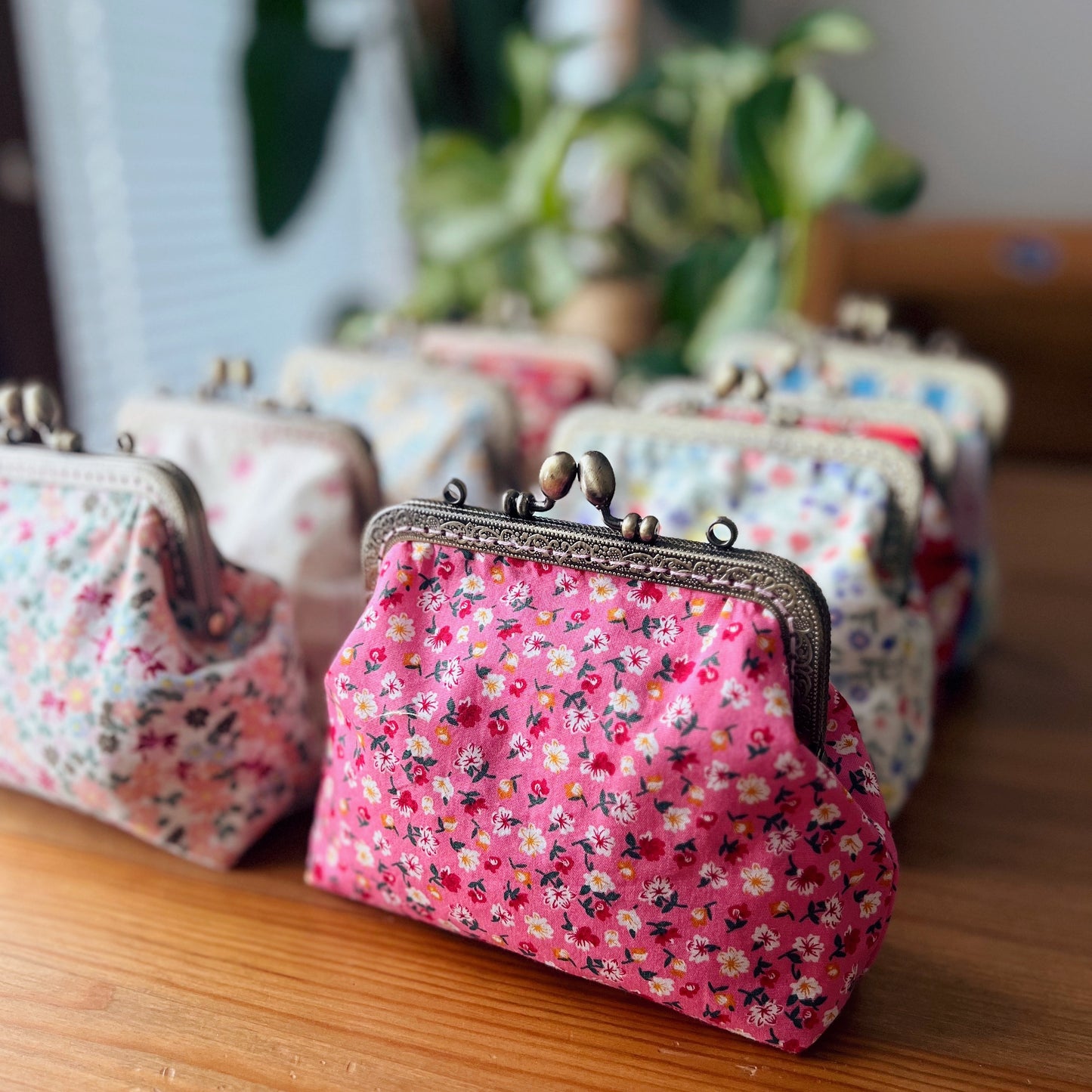 Floral Delight Handcrafted Pouch - Cute Pink Mini Floral
