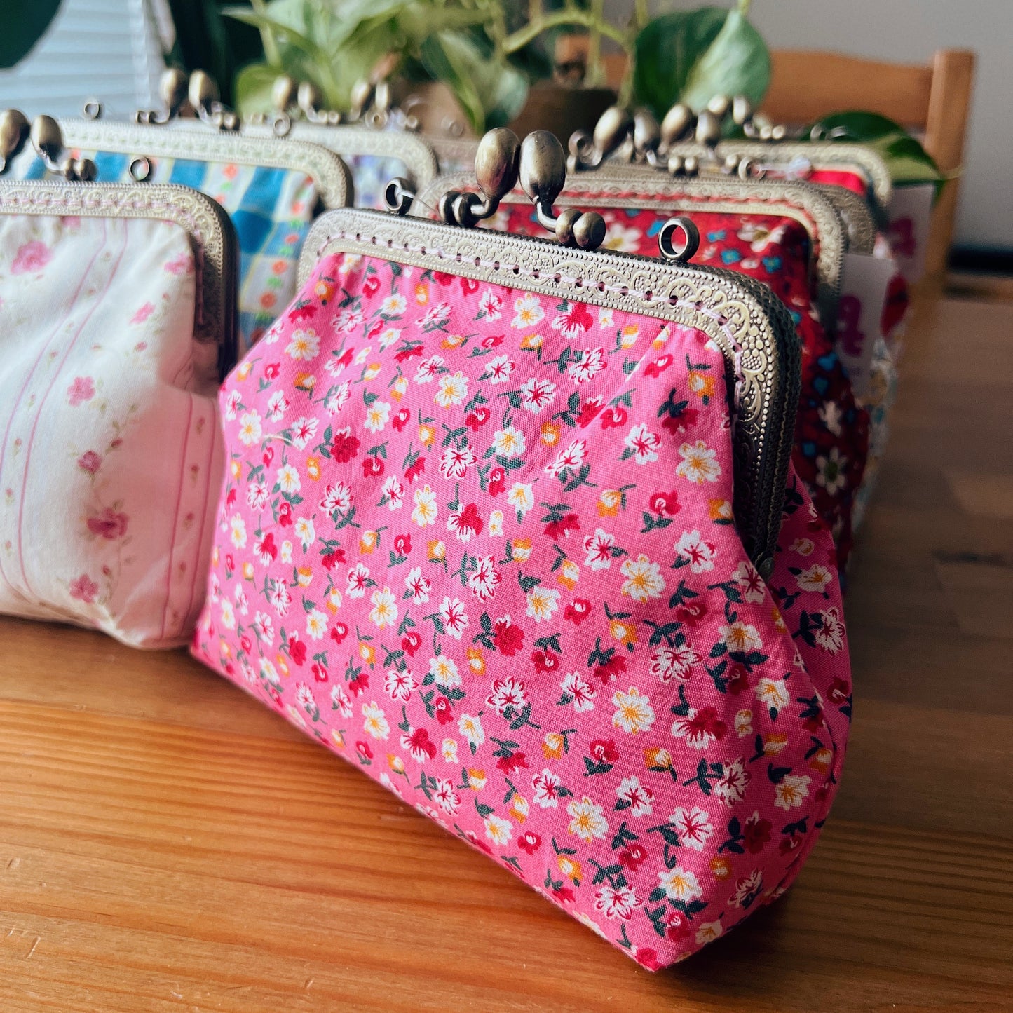 Floral Delight Handcrafted Pouch - Cute Pink Mini Floral