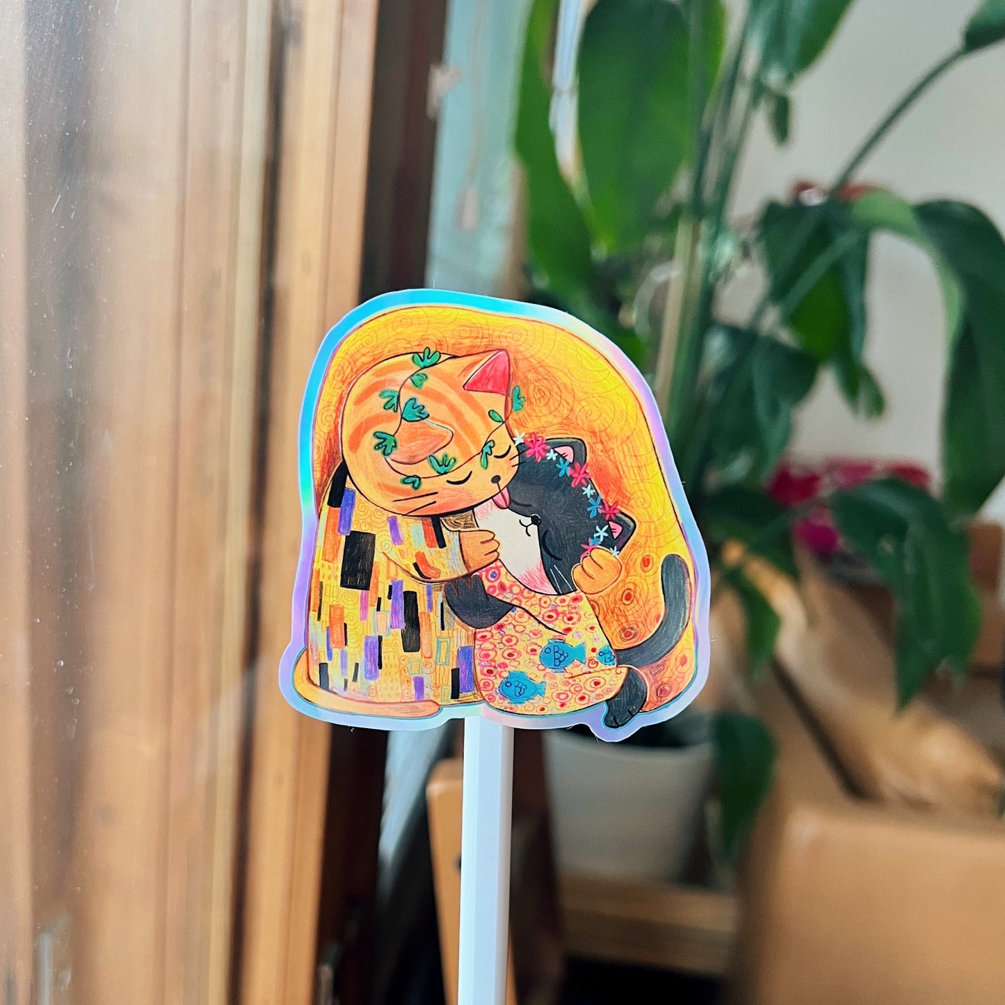 The Kiss | Waterproof Holographic Sticker