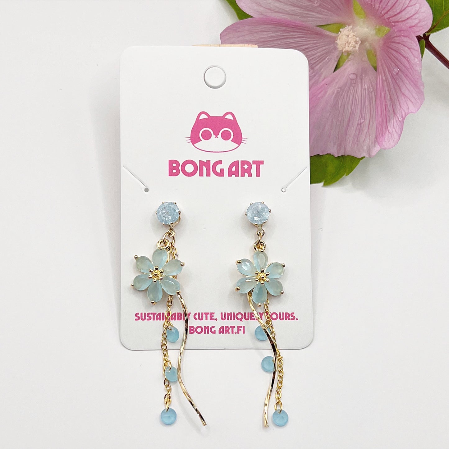 Aqua Petal Earrings