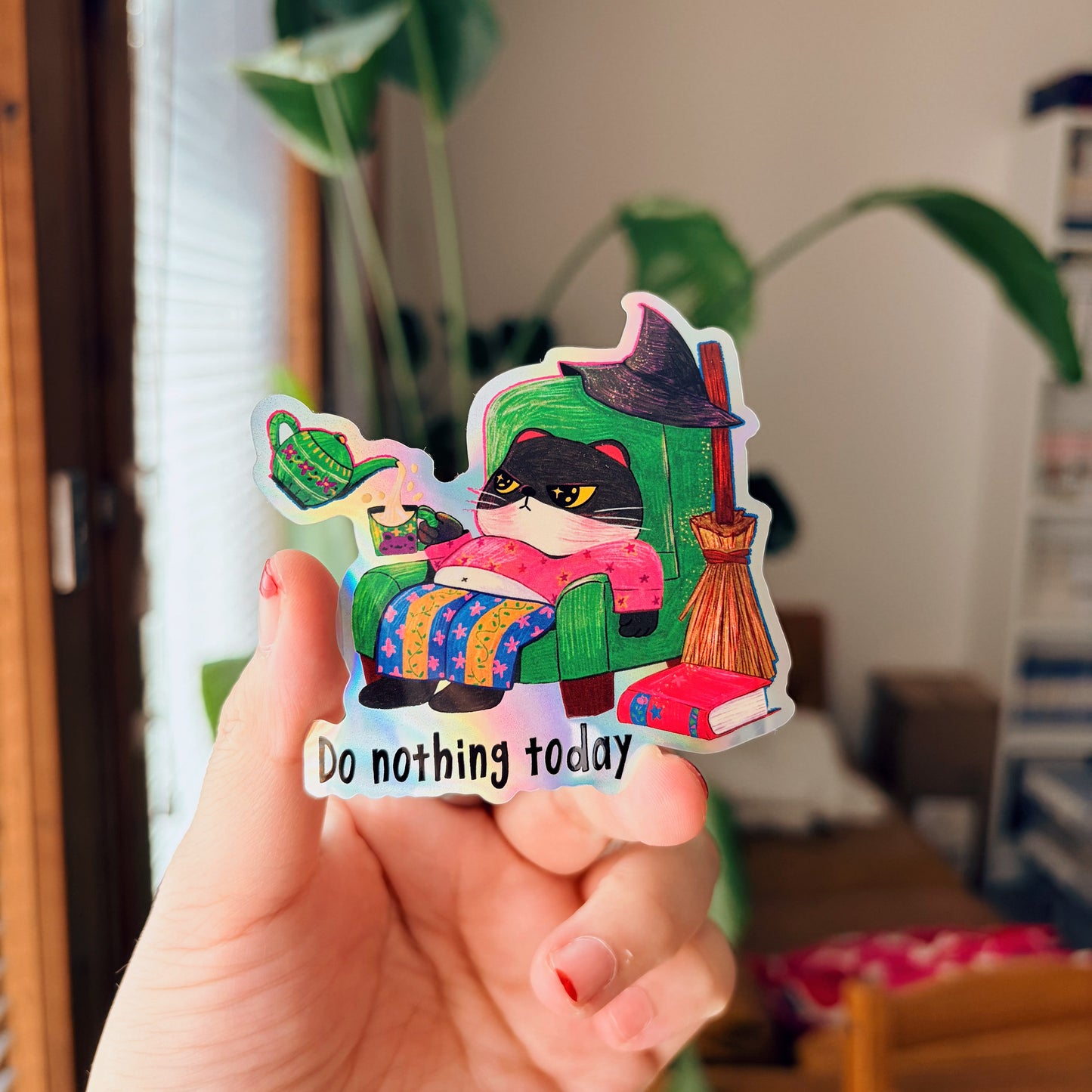 Do Nothing Today | Waterproof Holographic Sticker