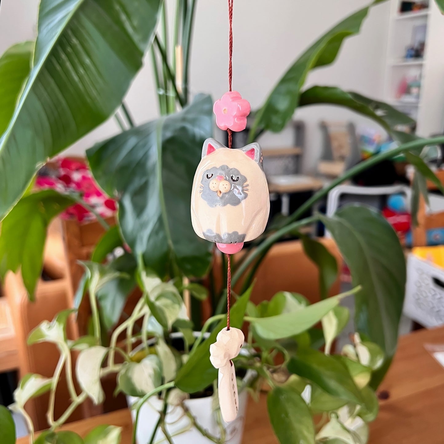 Handmade Ceramic Cat Wind Chime - Onnea