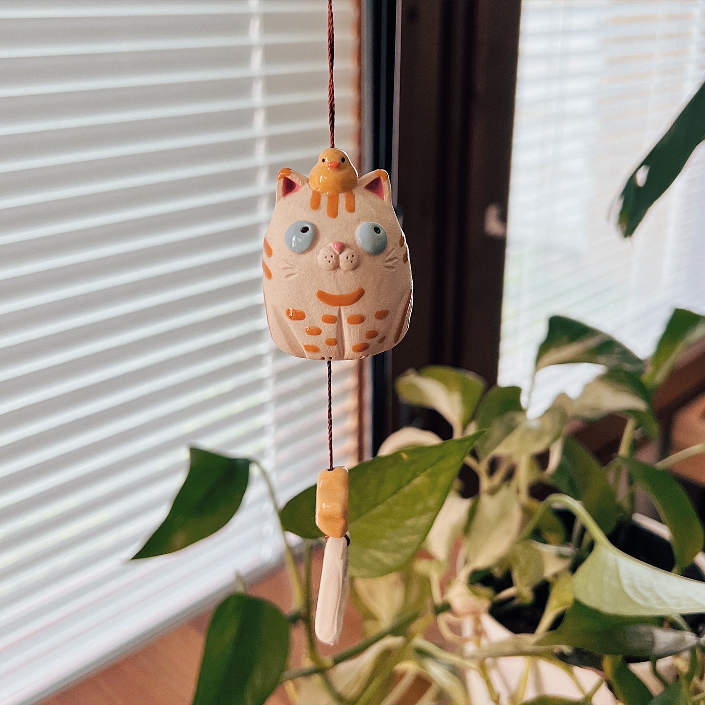 Handmade Ceramic Cat Wind Chime - Onnea
