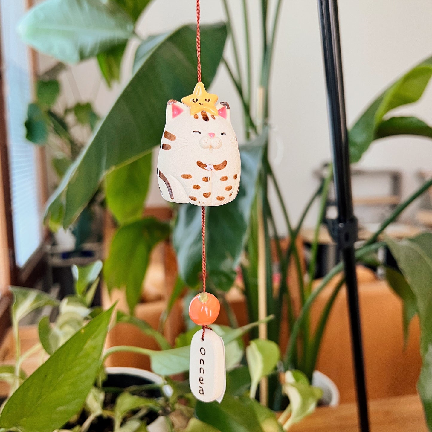 Handmade Ceramic Cat Wind Chime - Onnea