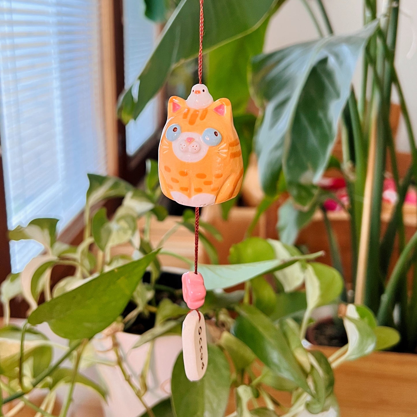 Handmade Ceramic Cat Wind Chime - Onnea