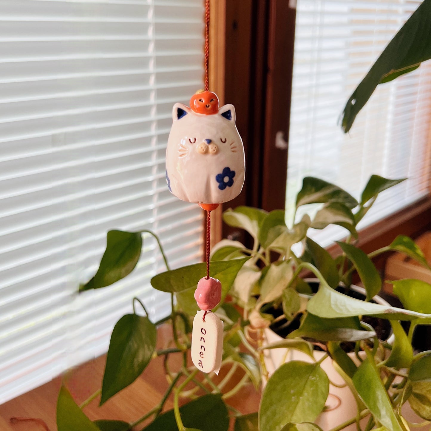 Handmade Ceramic Cat Wind Chime - Onnea