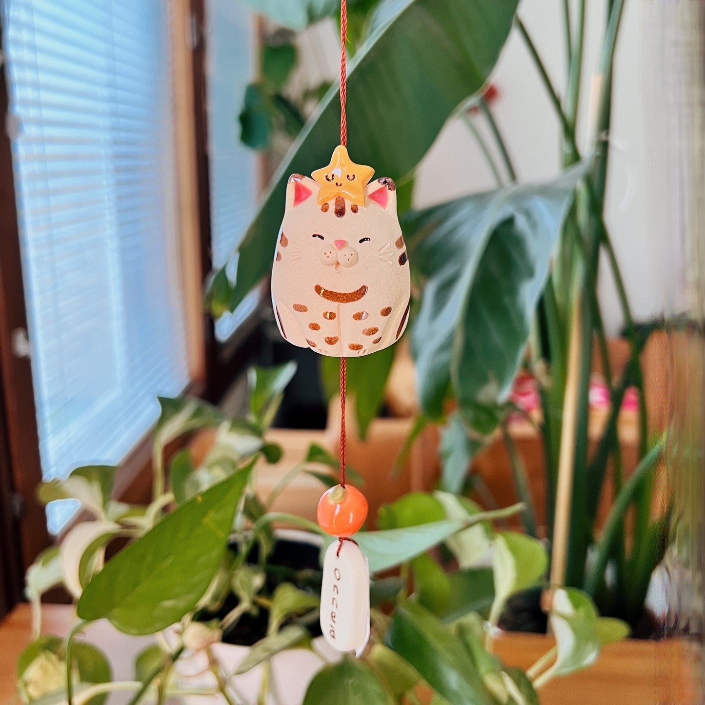 Handmade Ceramic Cat Wind Chime - Onnea