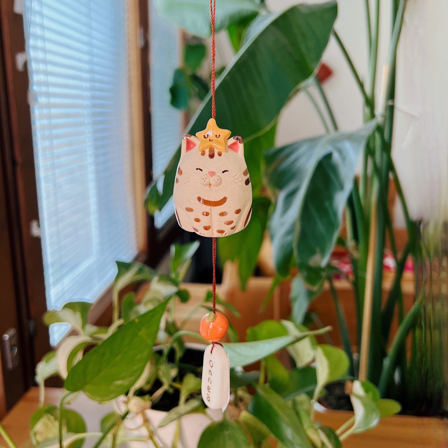 Handmade Ceramic Cat Wind Chime - Onnea