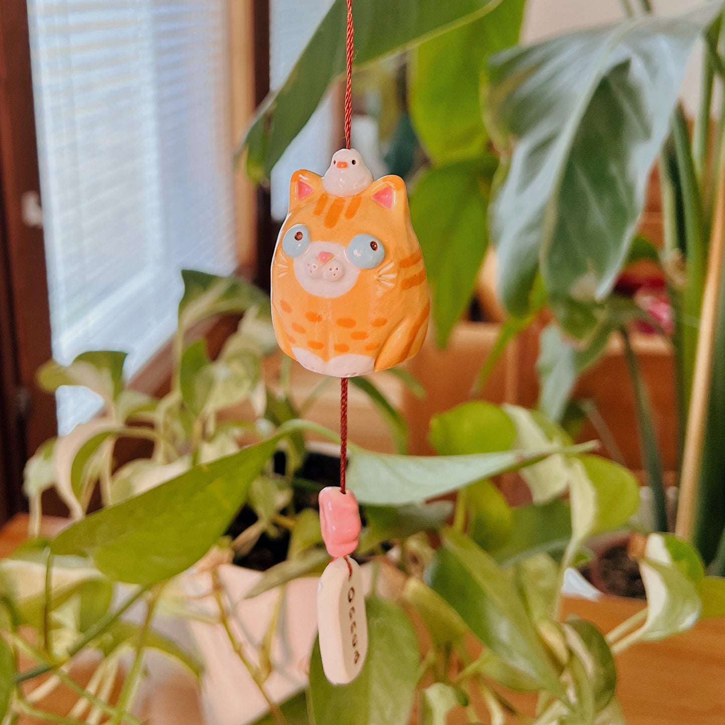 Handmade Ceramic Cat Wind Chime - Onnea