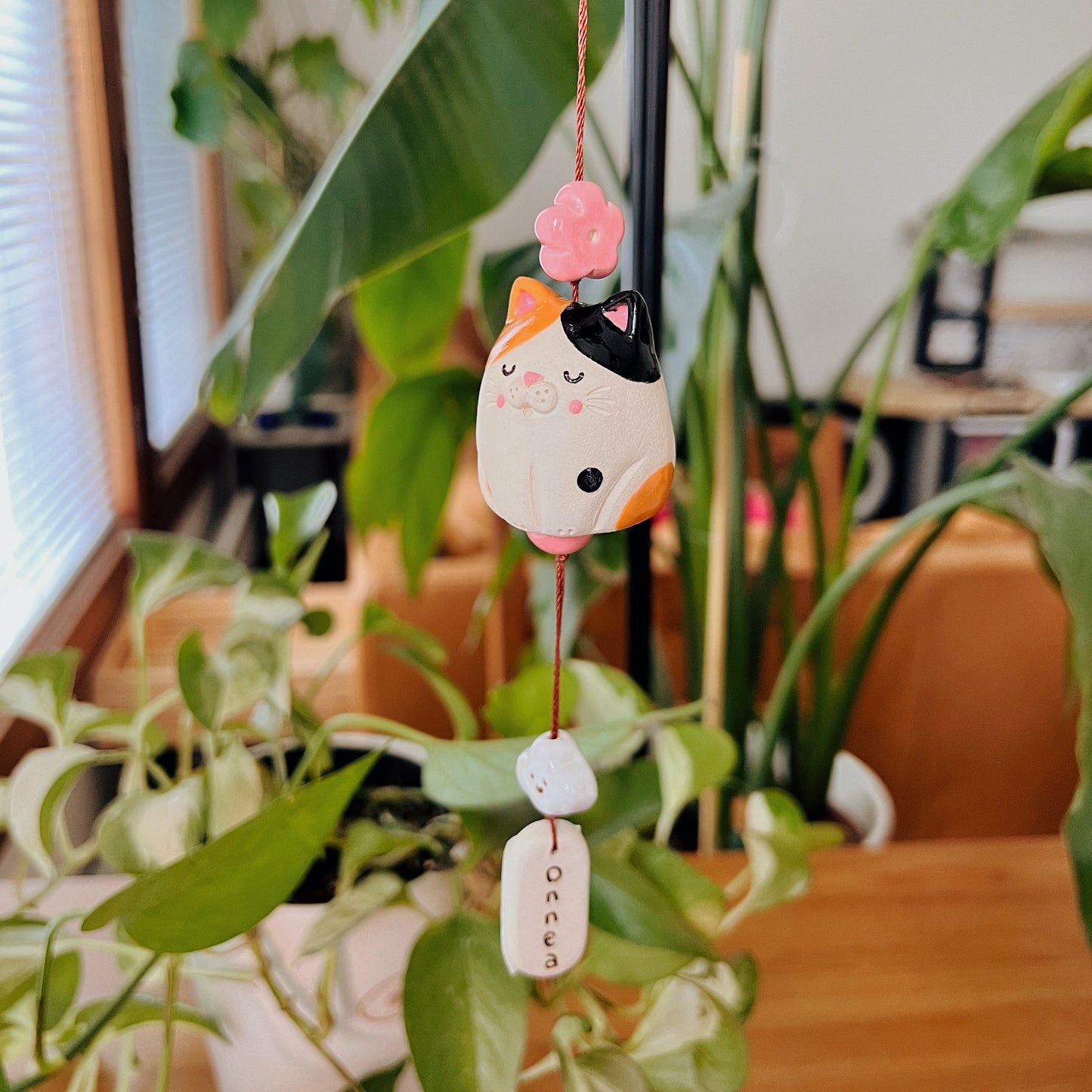 Handmade Ceramic Cat Wind Chime - Onnea