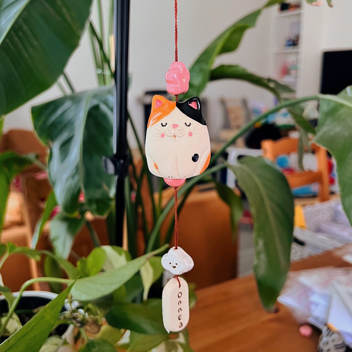 Handmade Ceramic Cat Wind Chime - Onnea