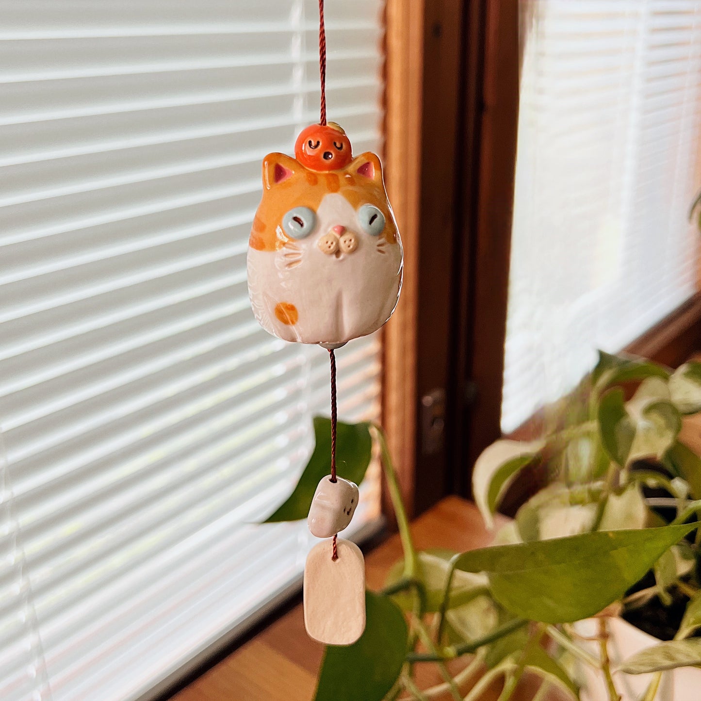 Handmade Ceramic Cat Wind Chime - Onnea