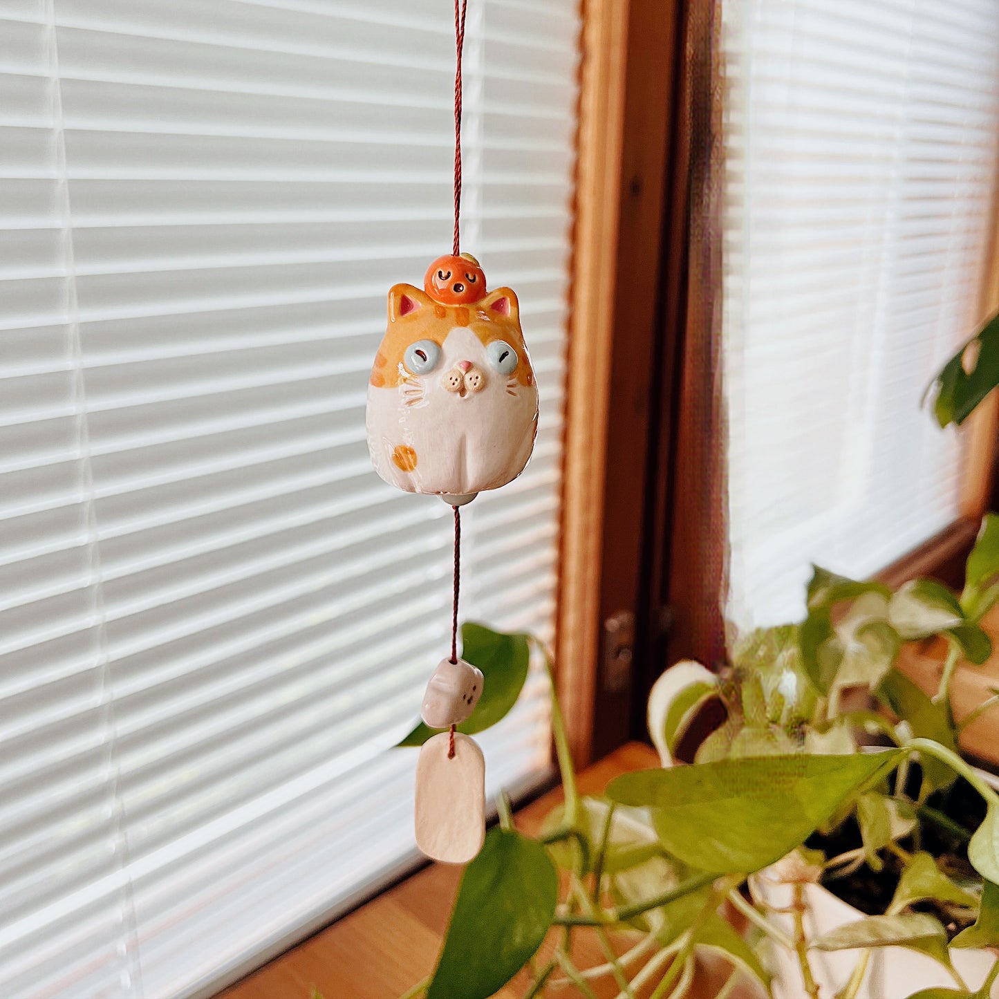 Handmade Ceramic Cat Wind Chime - Onnea