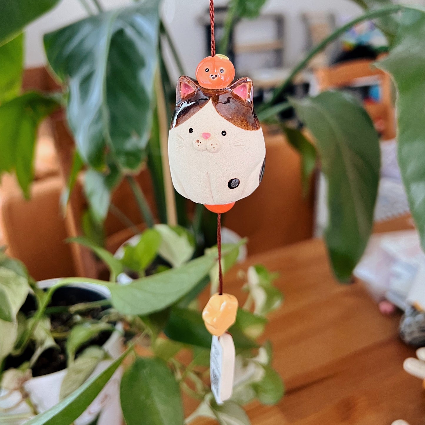 Handmade Ceramic Cat Wind Chime - Onnea