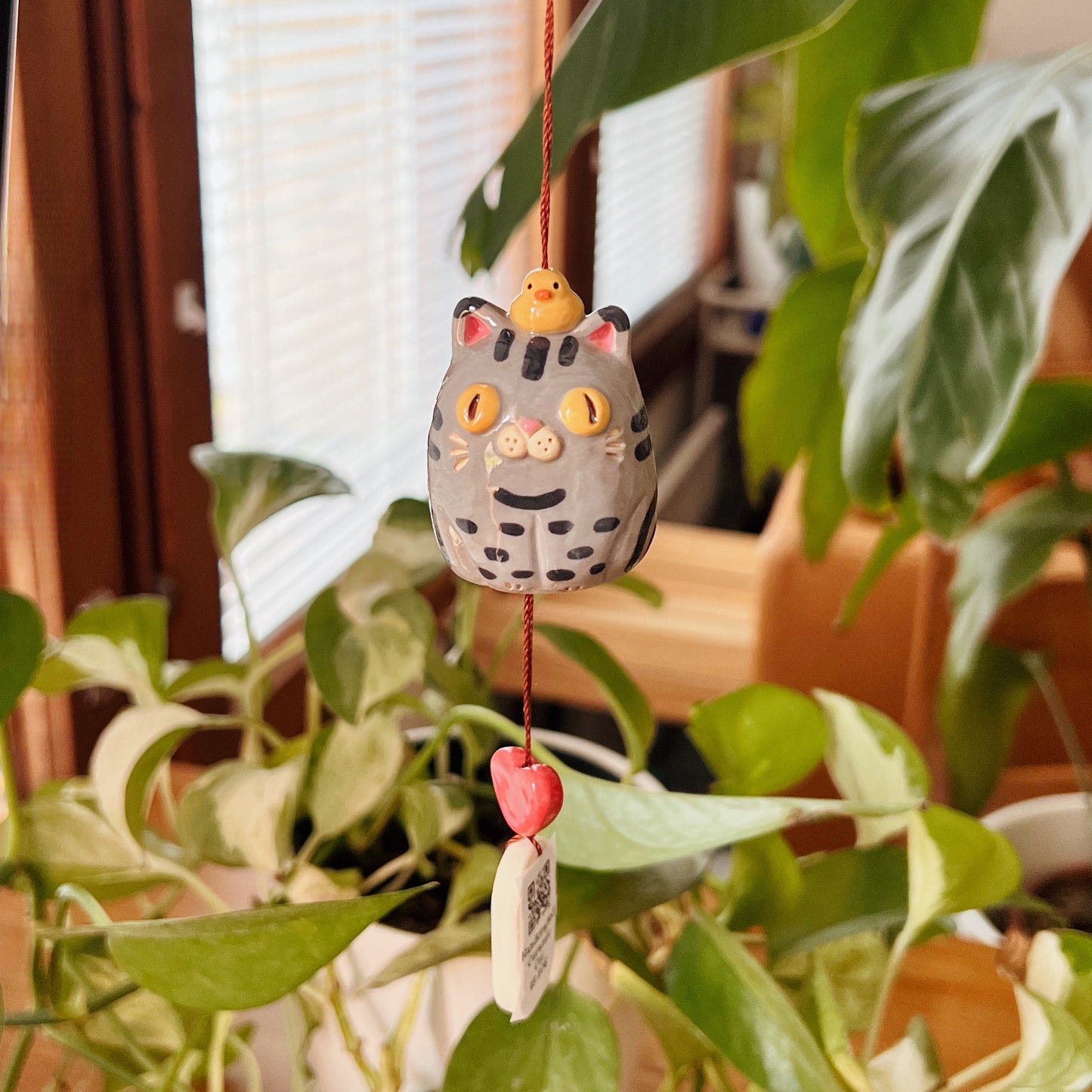 Handmade Ceramic Cat Wind Chime - Onnea