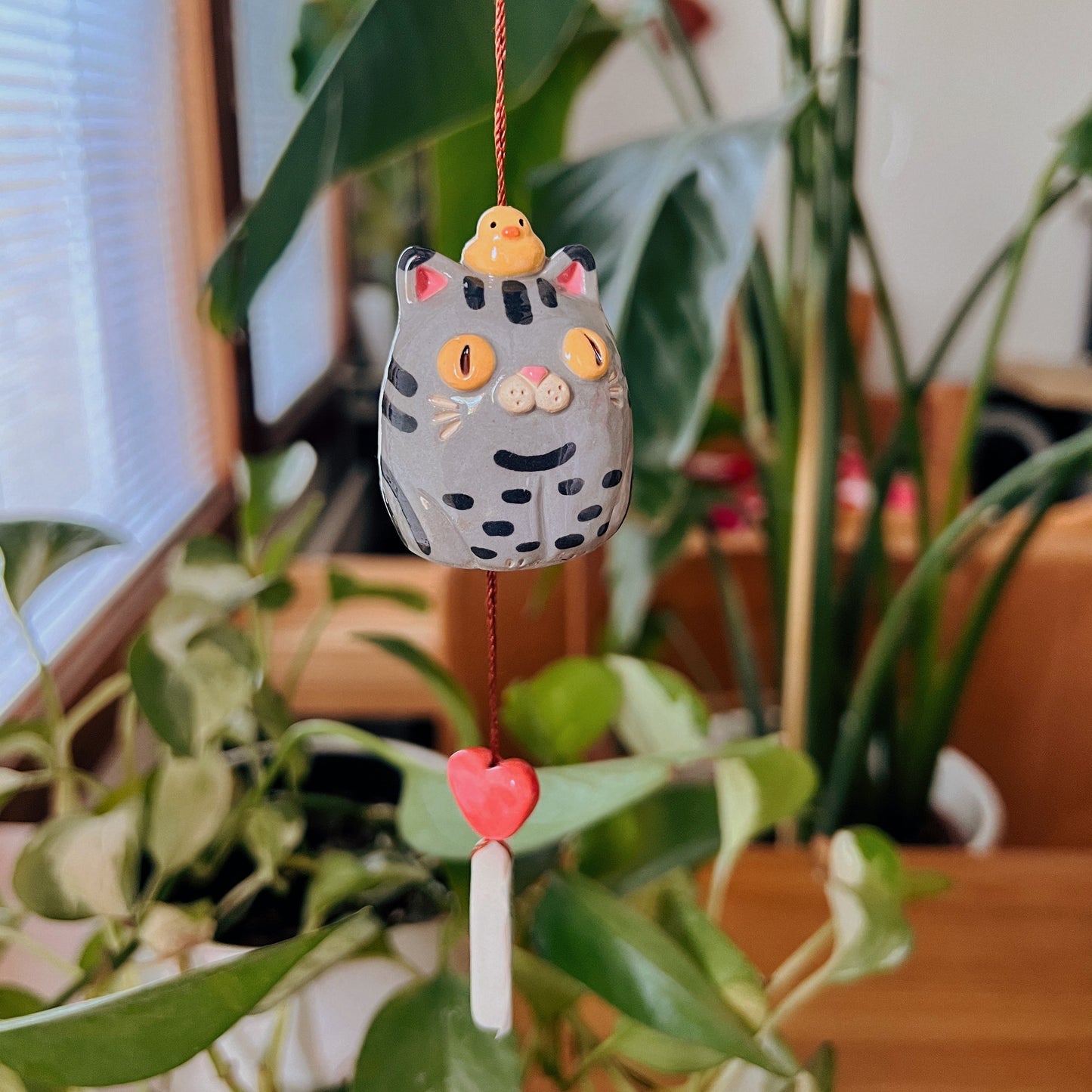 Handmade Ceramic Cat Wind Chime - Onnea
