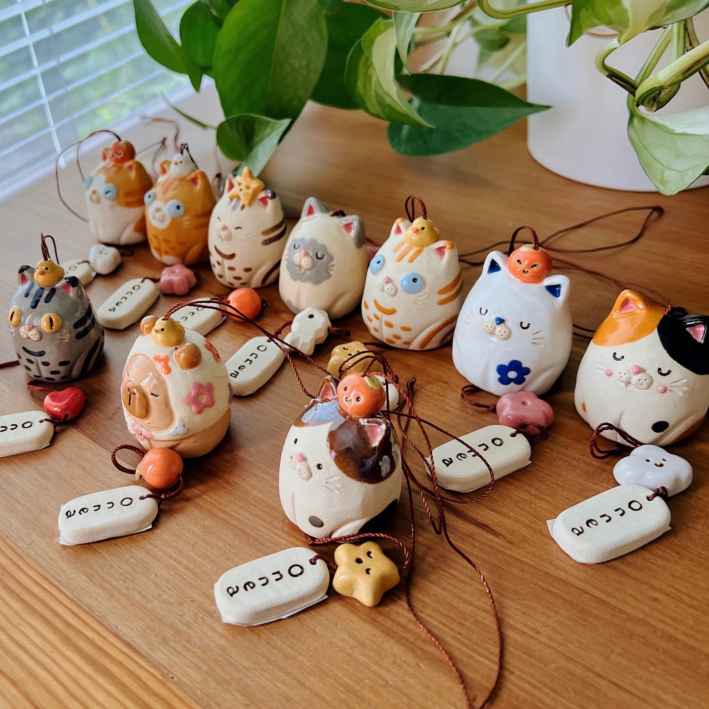 Handmade Ceramic Cat Wind Chime - Onnea