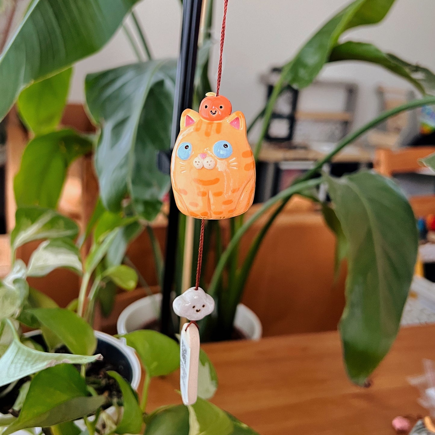 Handmade Ceramic Cat Wind Chime - Finland