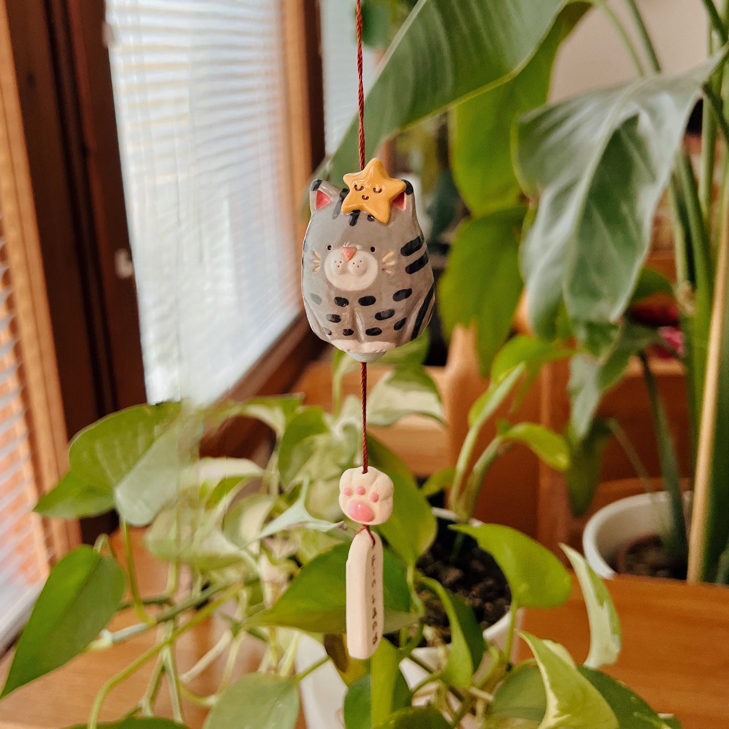 Handmade Ceramic Cat Wind Chime - Finland