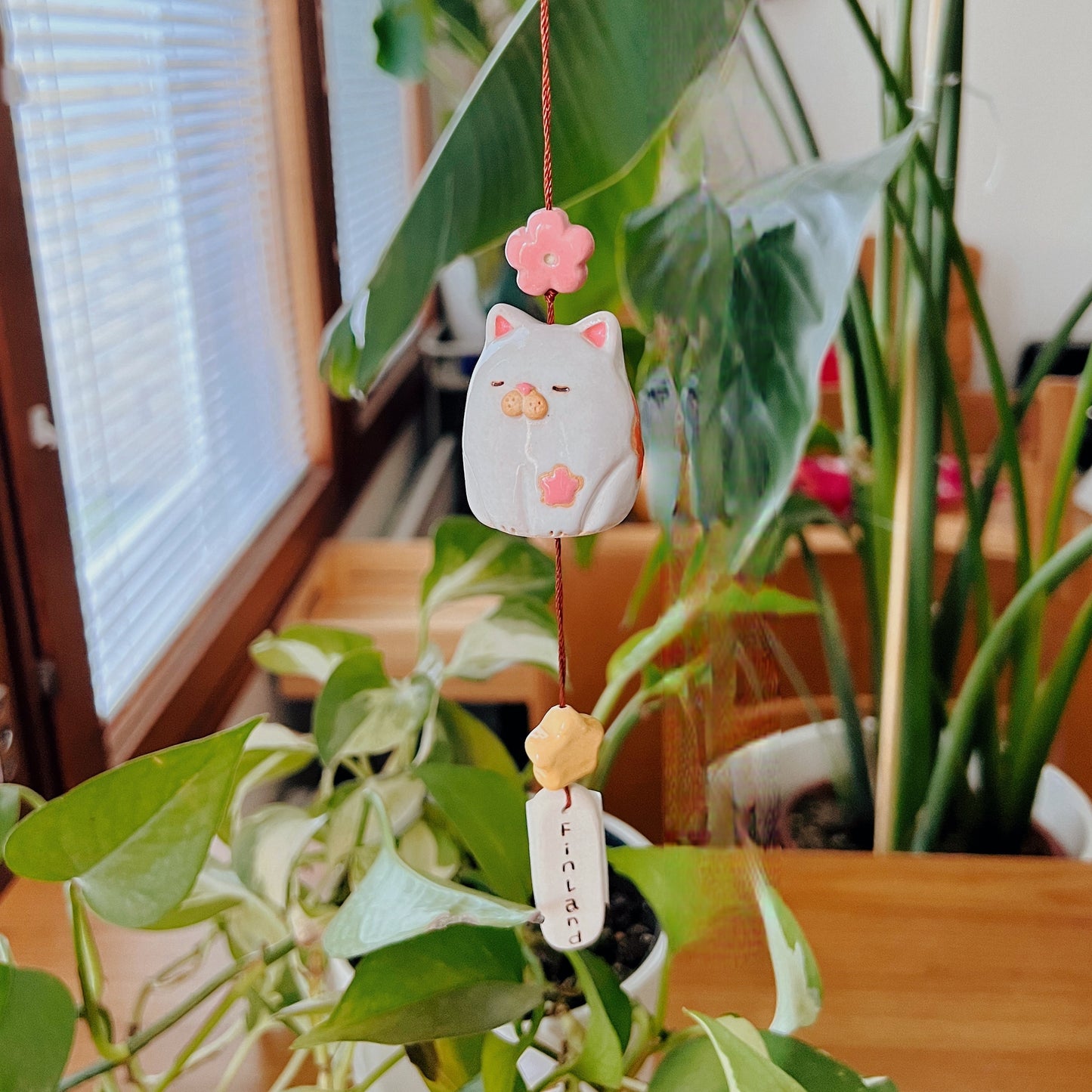Handmade Ceramic Cat Wind Chime - Finland
