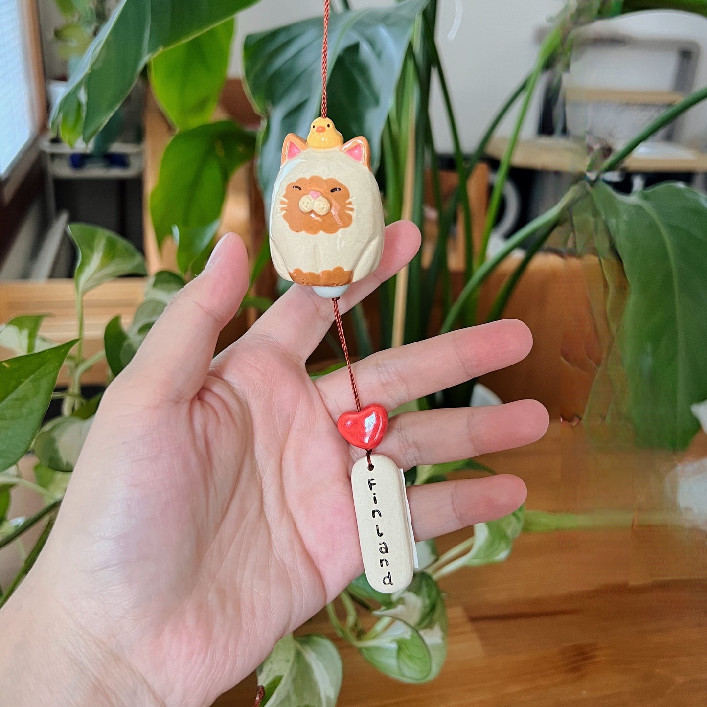 Handmade Ceramic Cat Wind Chime - Finland