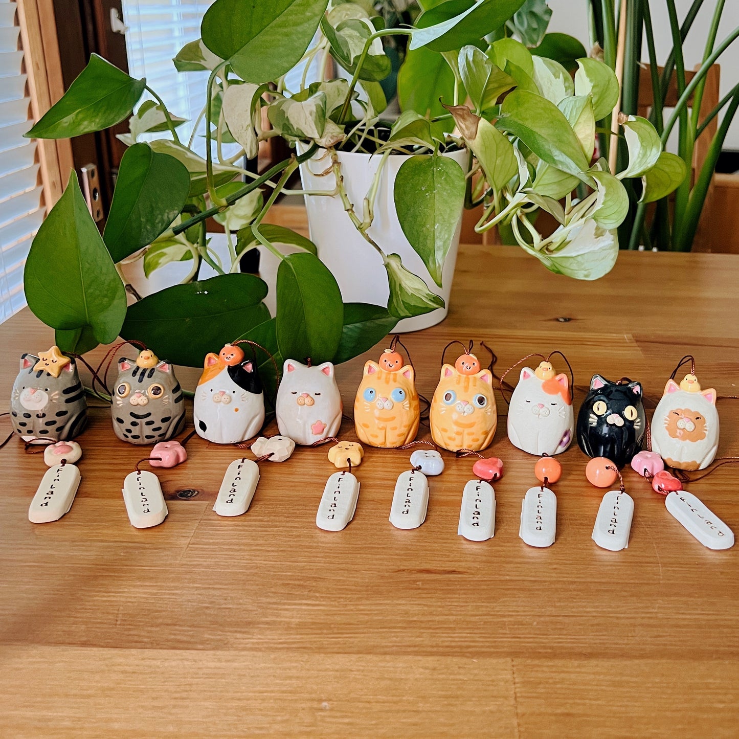 Handmade Ceramic Cat Wind Chime - Finland