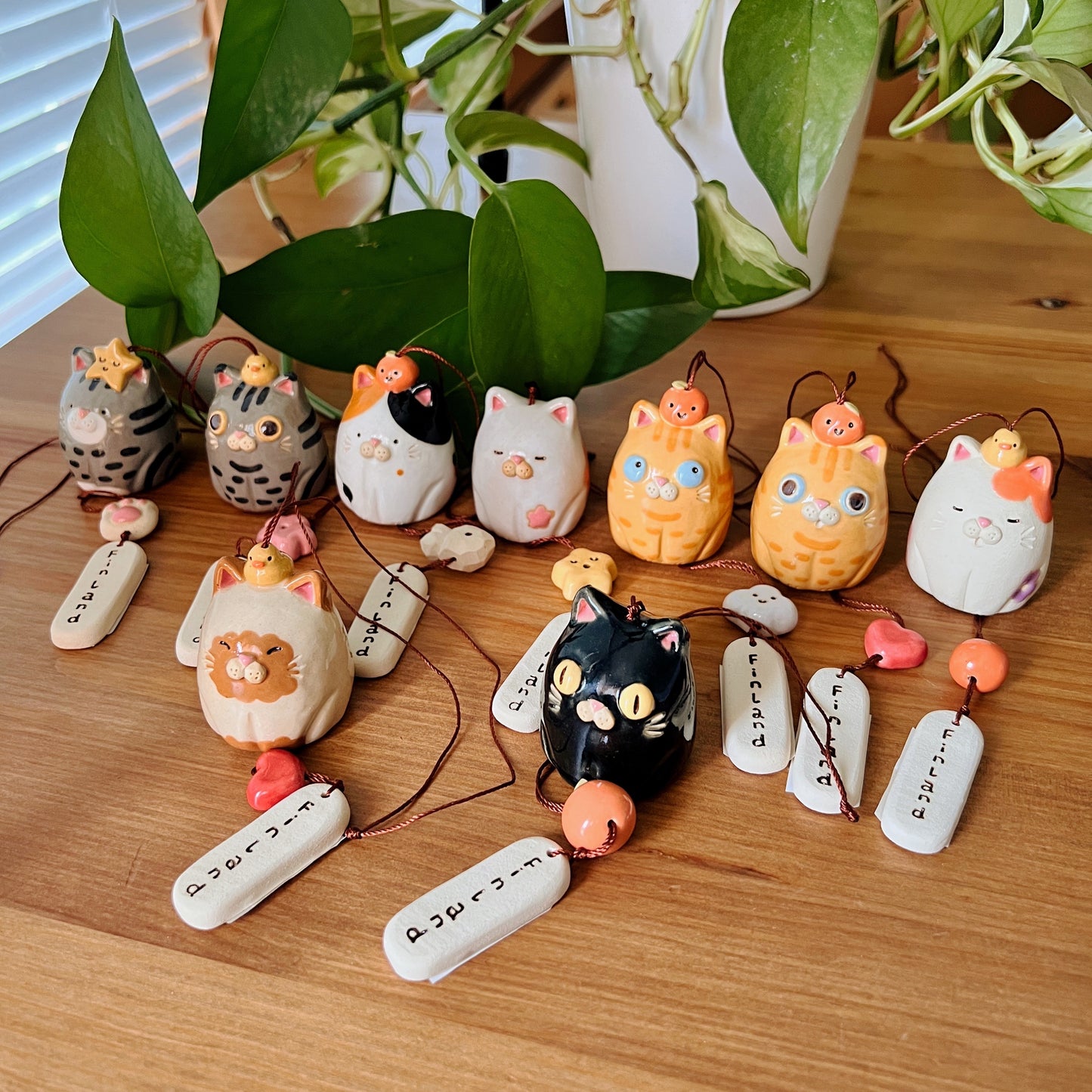 Handmade Ceramic Cat Wind Chime - Finland