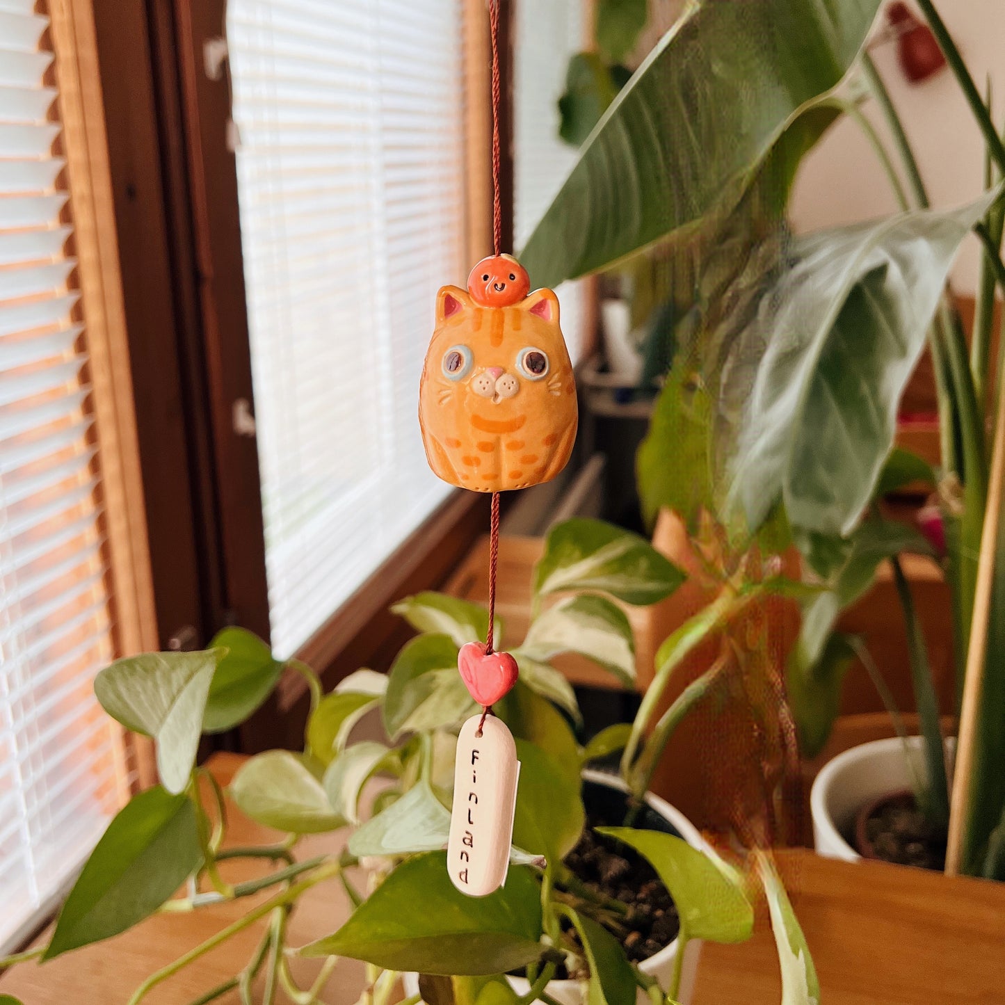 Handmade Ceramic Cat Wind Chime - Finland