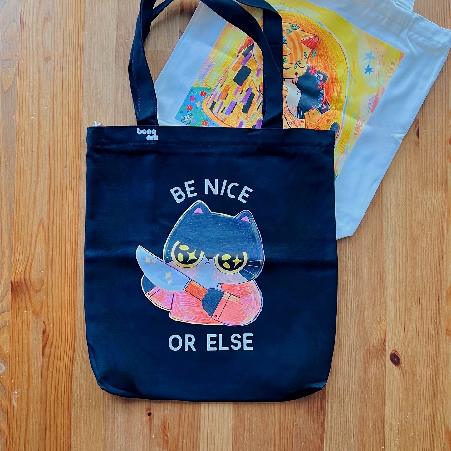 Be Nice Or Else Tote Bag