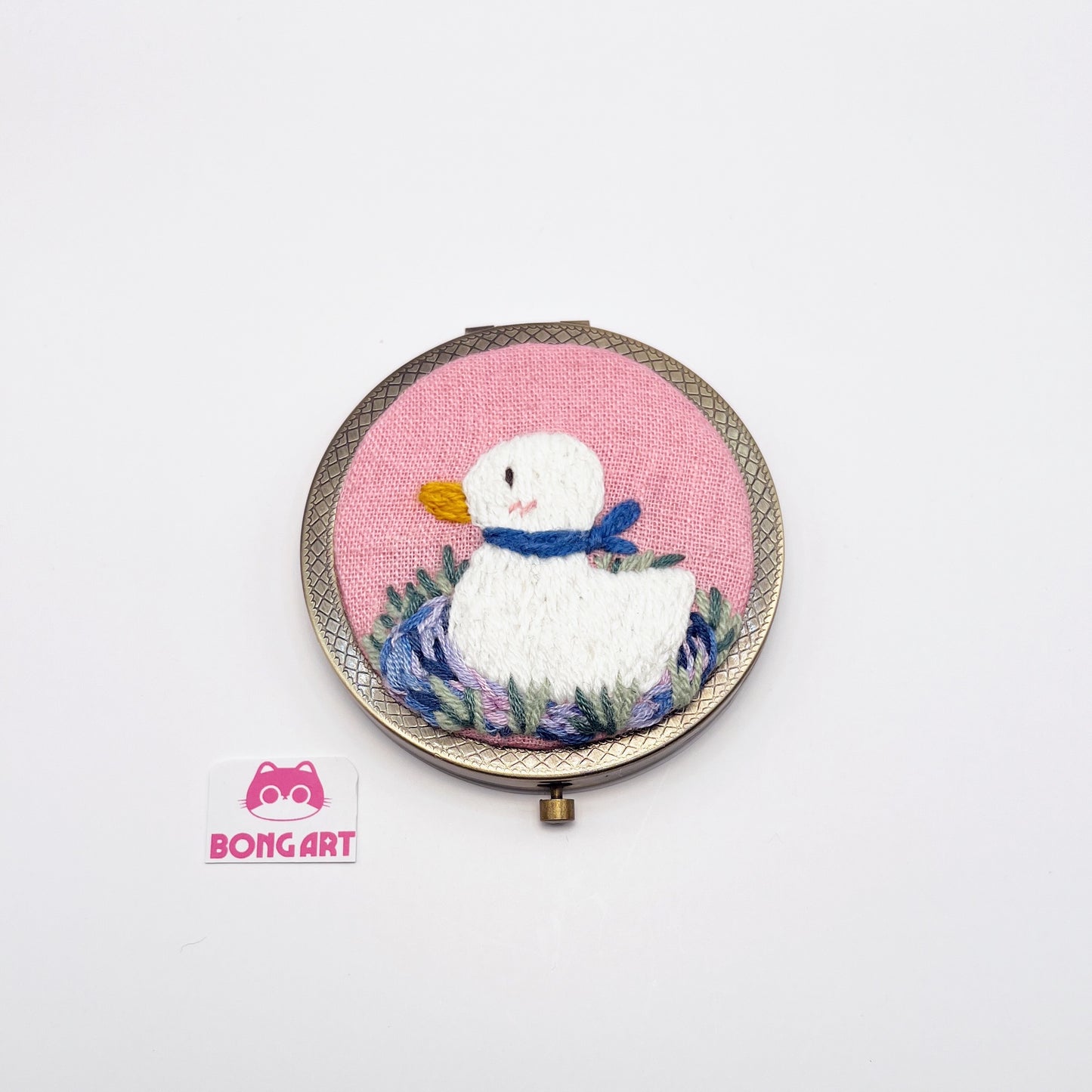 Dreaming Ducks - Hand Embroidered Mirror
