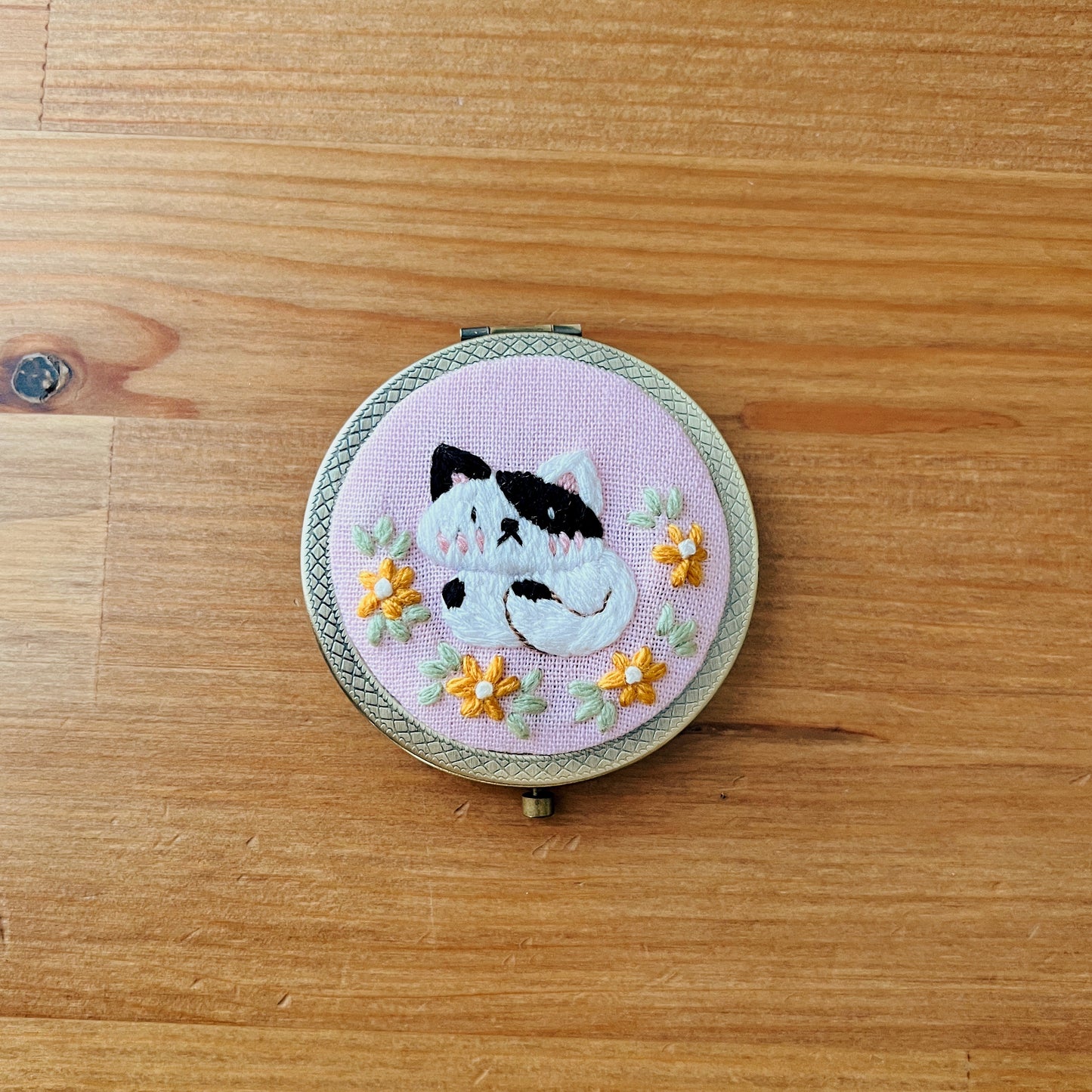 Dreaming Cats - Hand Embroidered Mirror