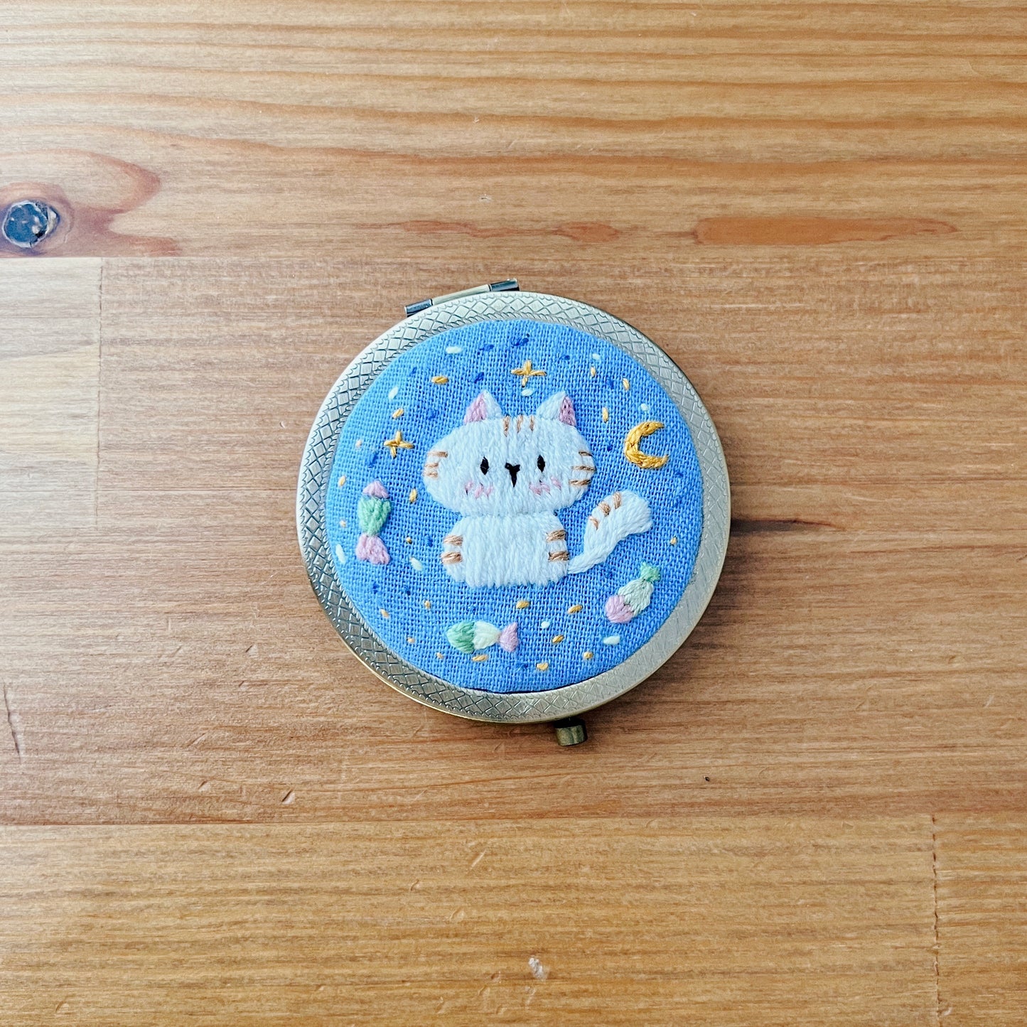 Dreaming Cats - Hand Embroidered Mirror