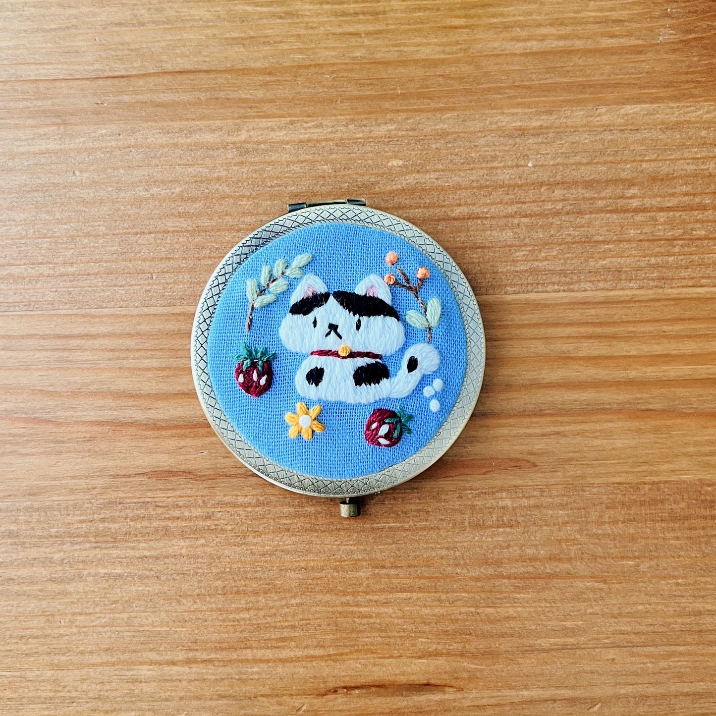 Dreaming Cats - Hand Embroidered Mirror