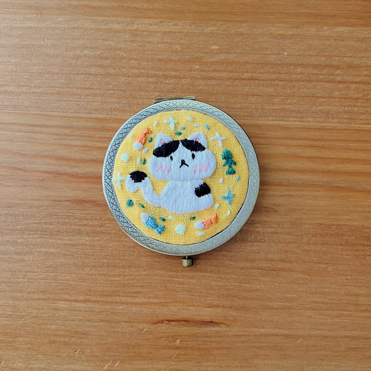 Dreaming Cats - Hand Embroidered Mirror