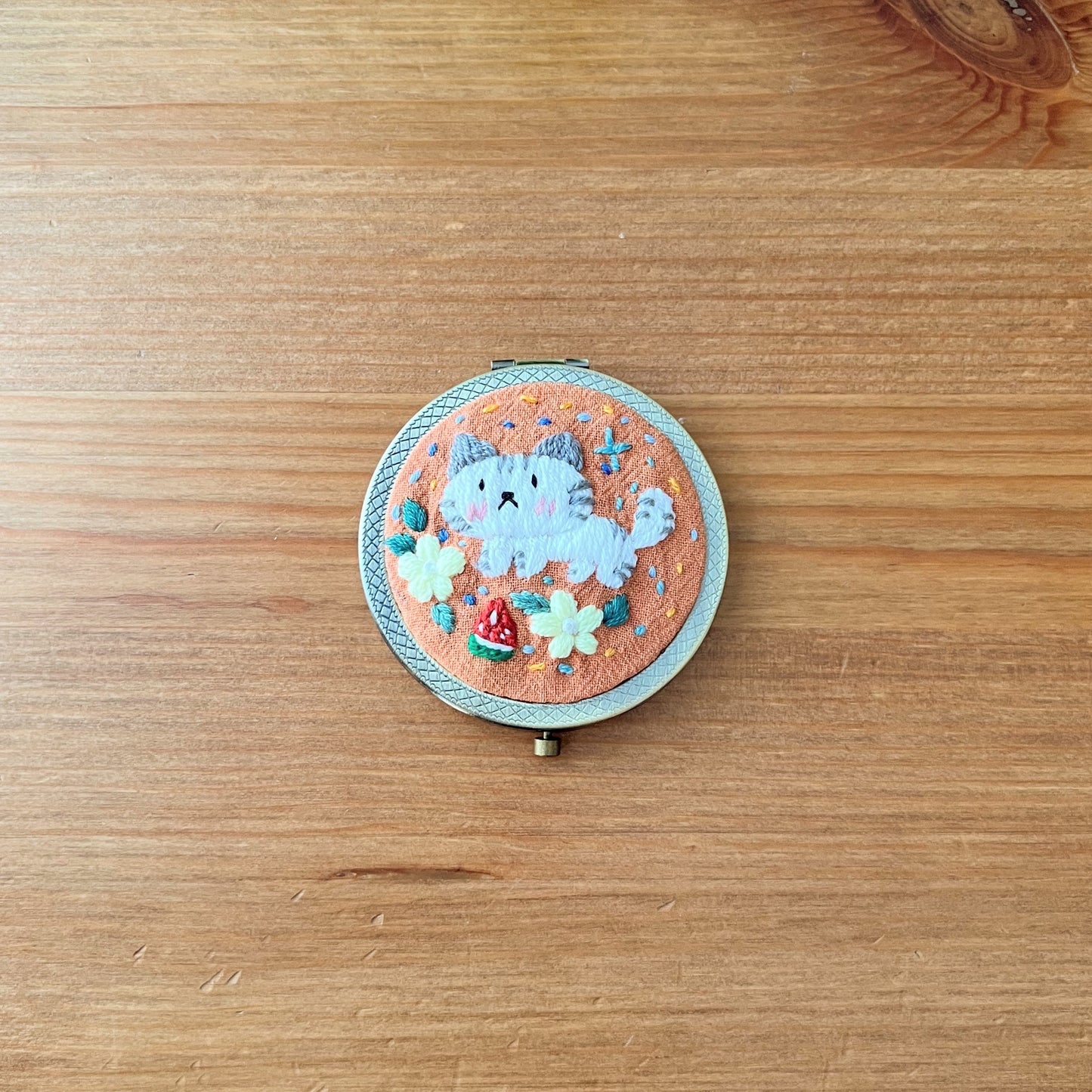Dreaming Cats - Hand Embroidered Mirror
