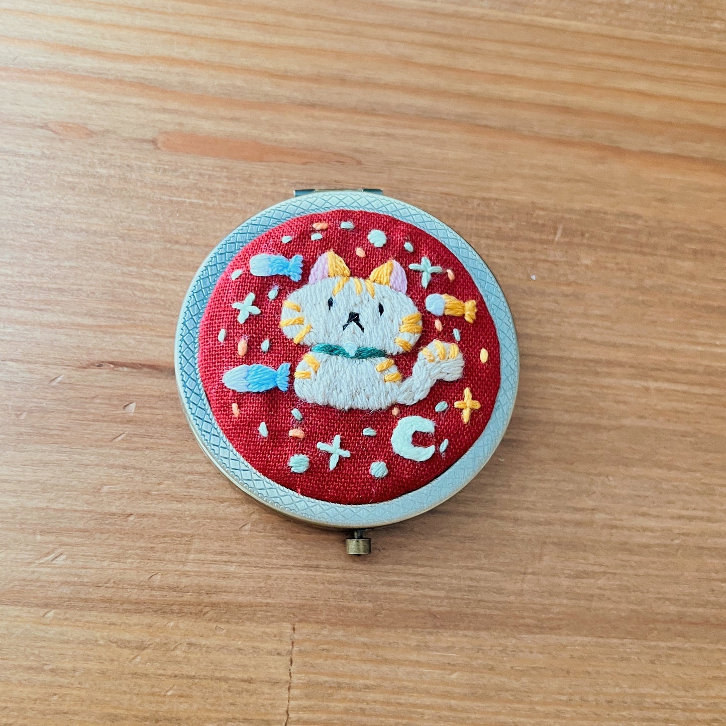 Dreaming Cats - Hand Embroidered Mirror
