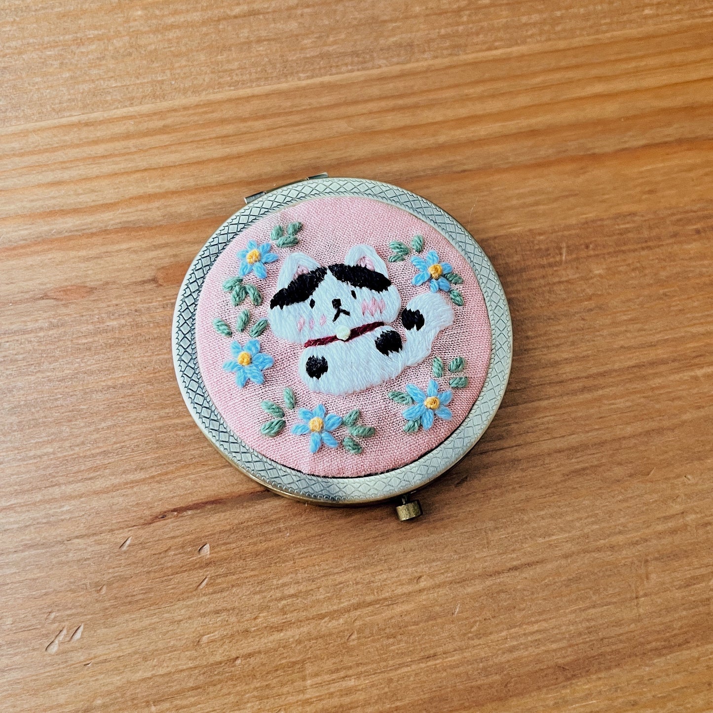 Dreaming Cats - Hand Embroidered Mirror