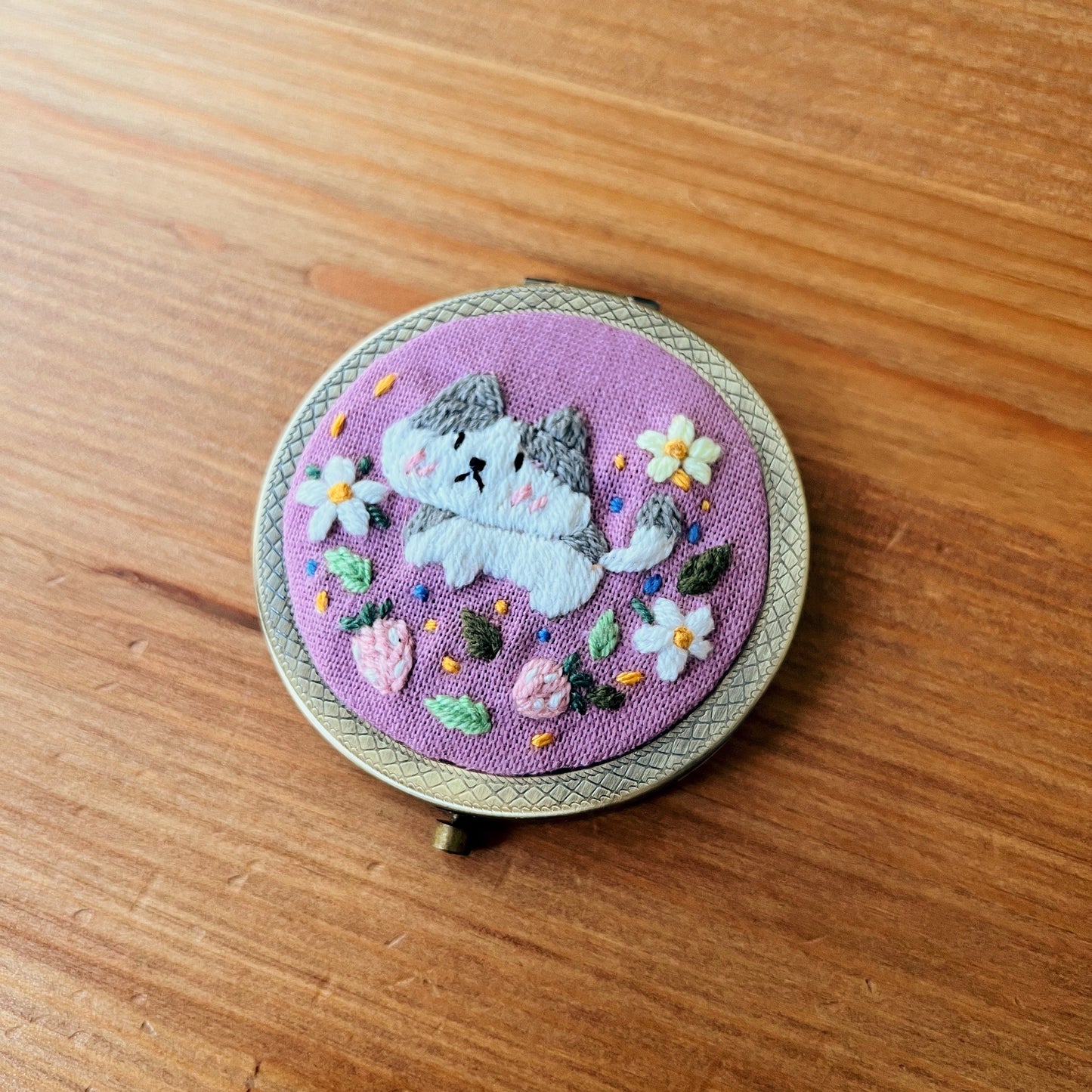Dreaming Cats - Hand Embroidered Mirror