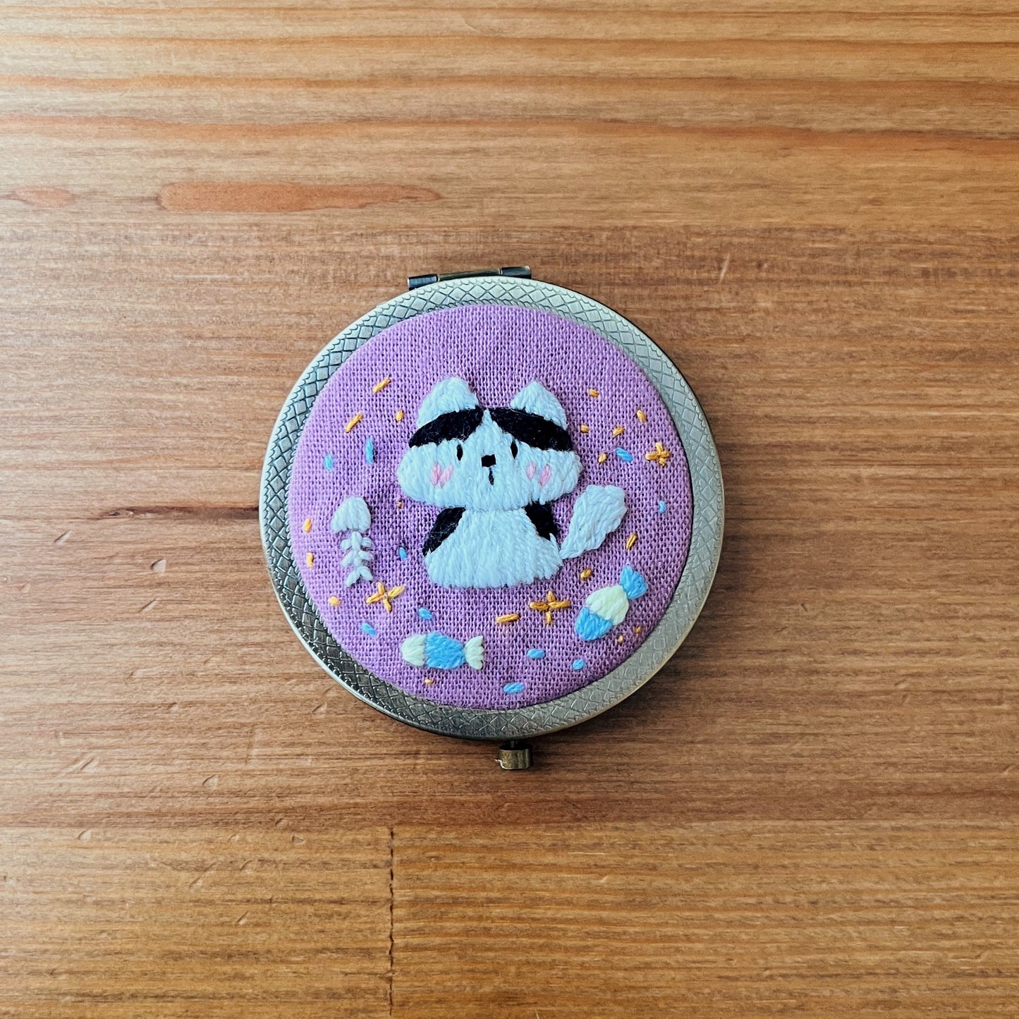 Dreaming Cats - Hand Embroidered Mirror