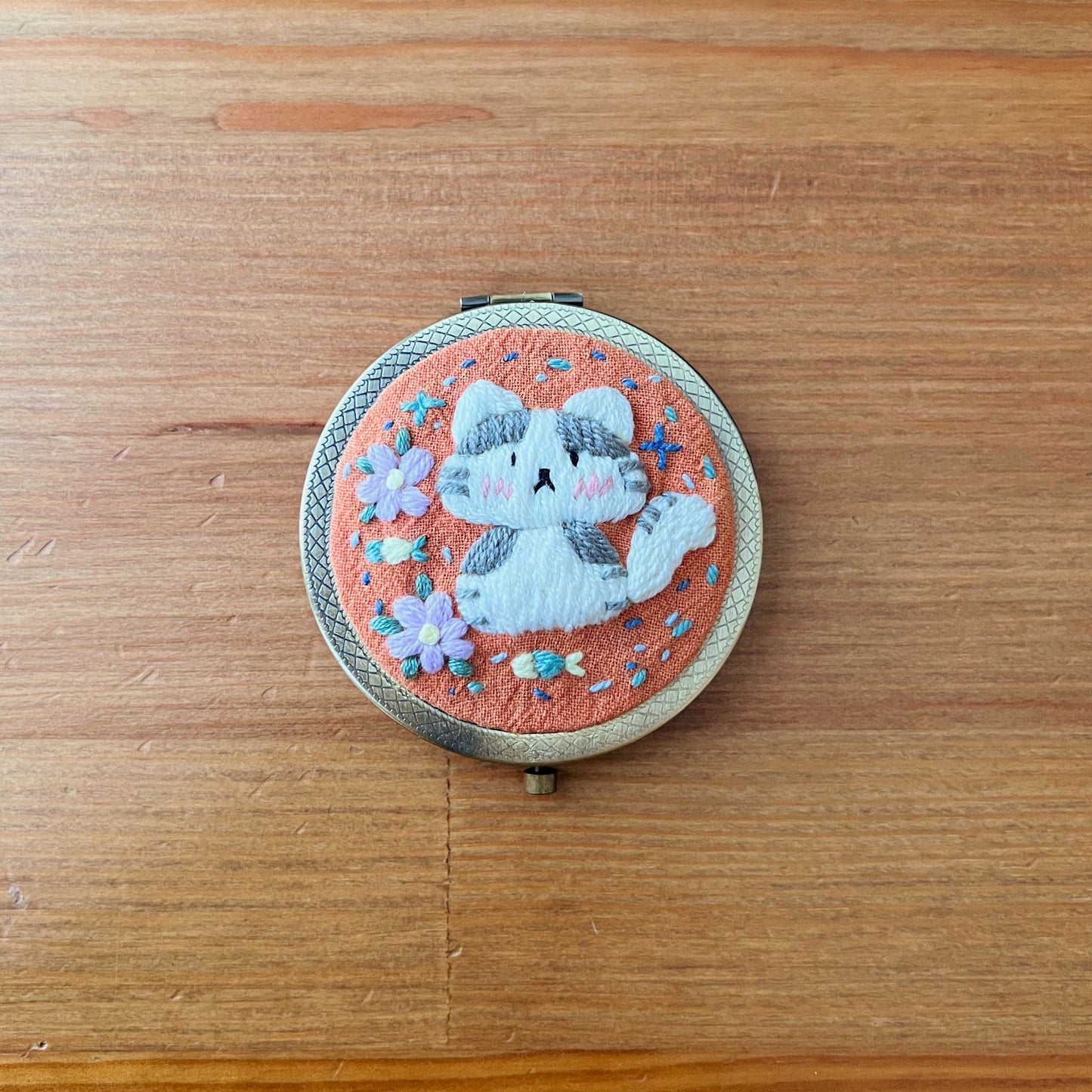Dreaming Cats - Hand Embroidered Mirror