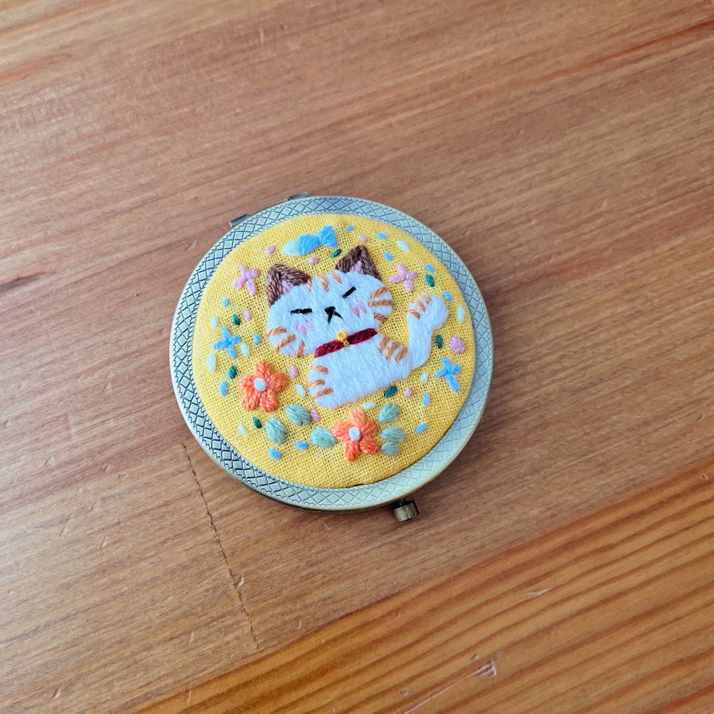 Dreaming Cats - Hand Embroidered Mirror