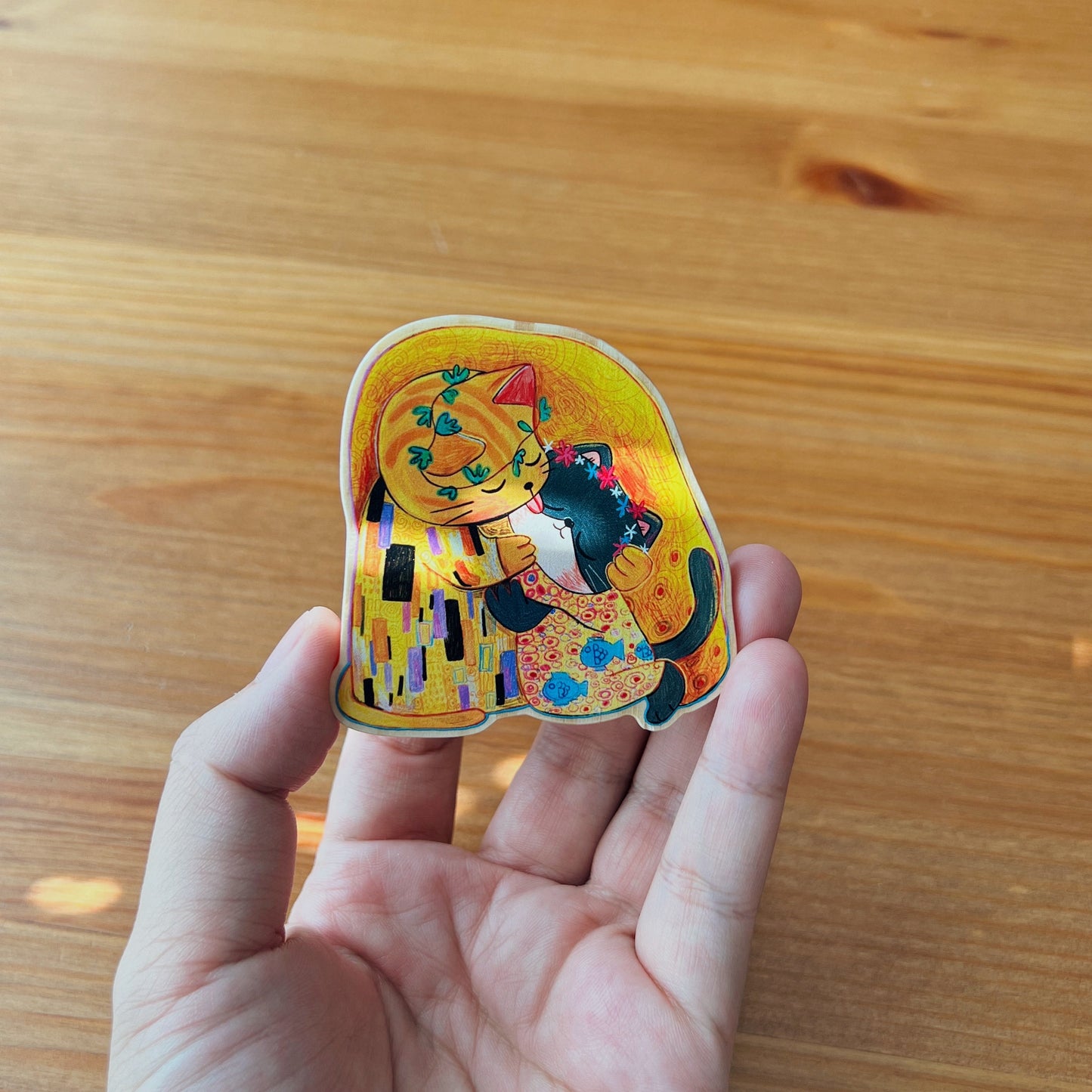 The Kiss | Wooden Magnets