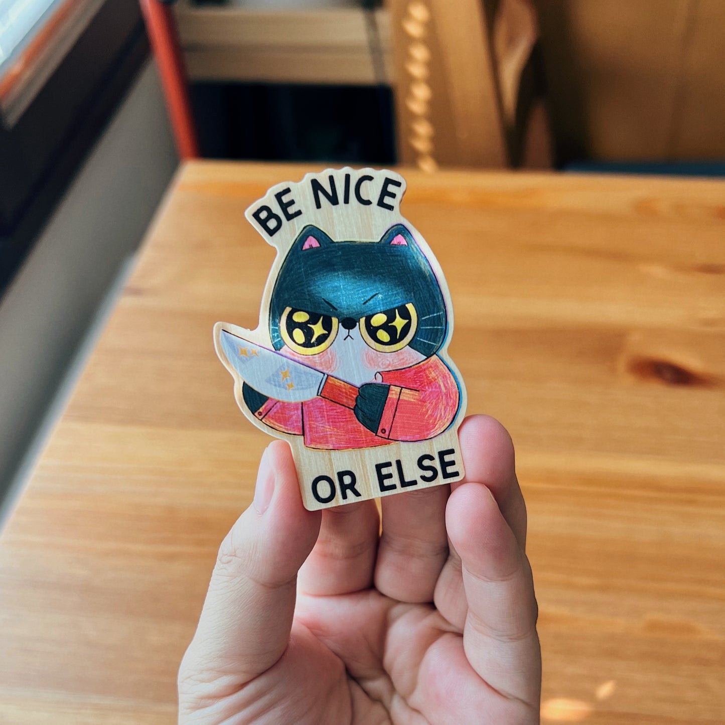 Be Nice Or Else | Wooden Magnets