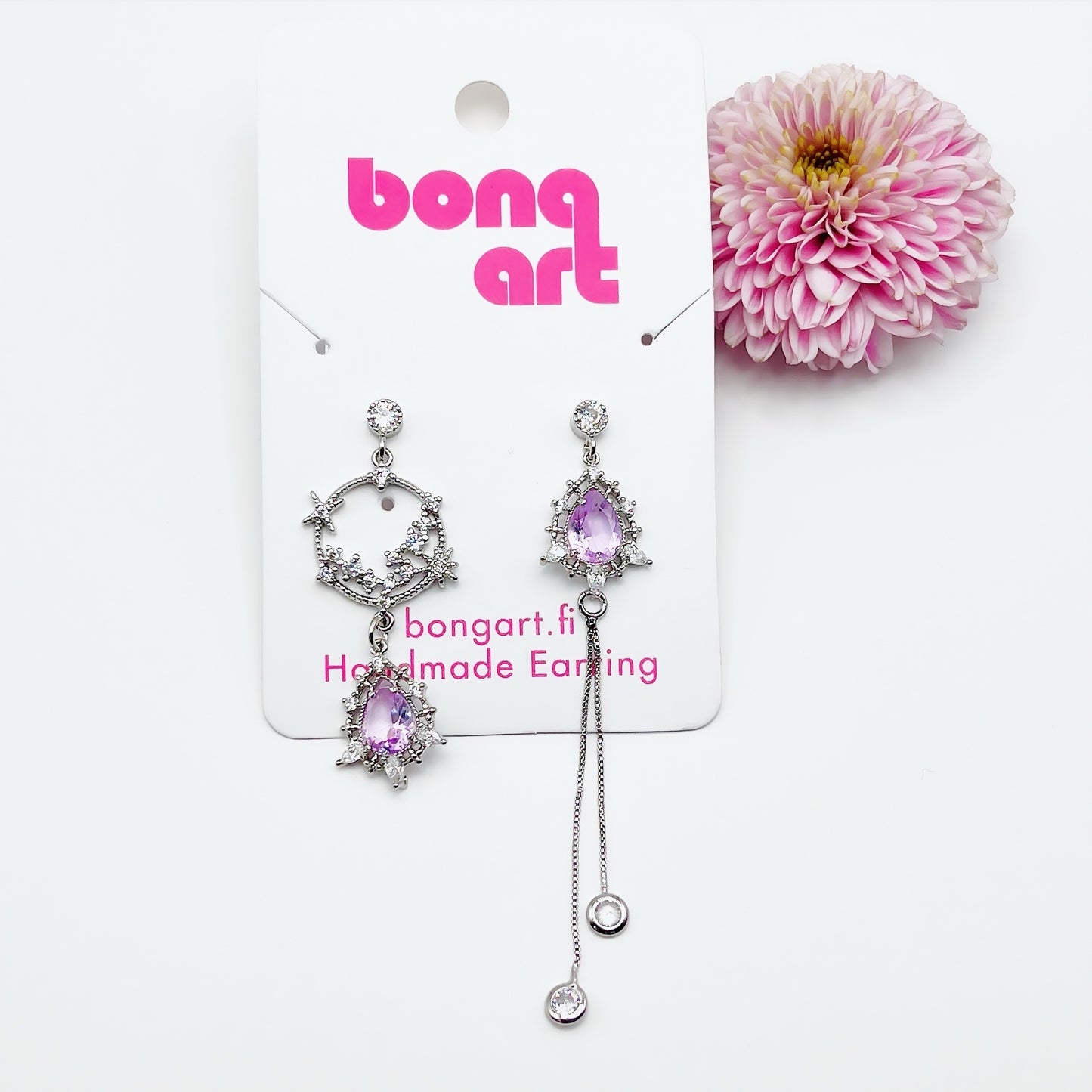 Glittering Tear Drop Dangles Earrings