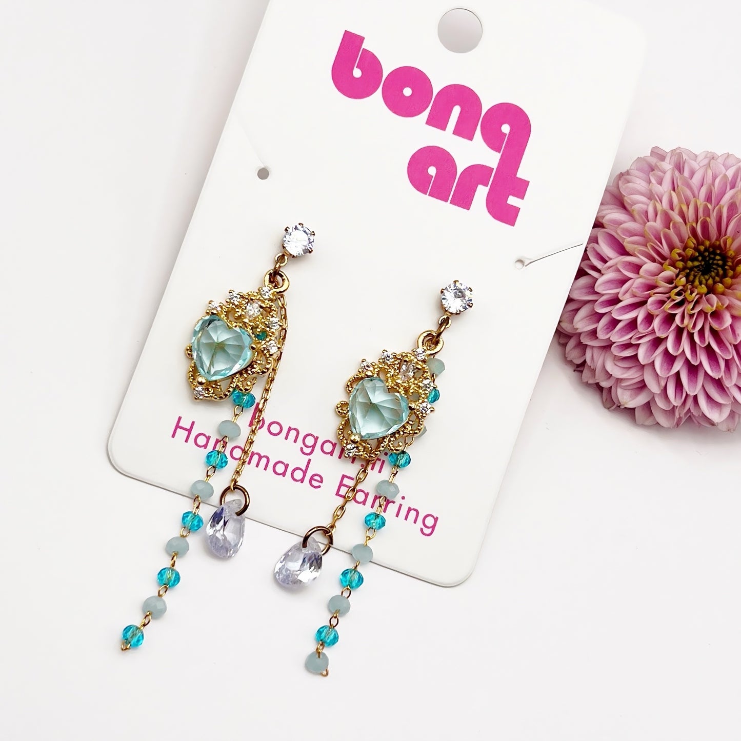Blue Heart Earrings