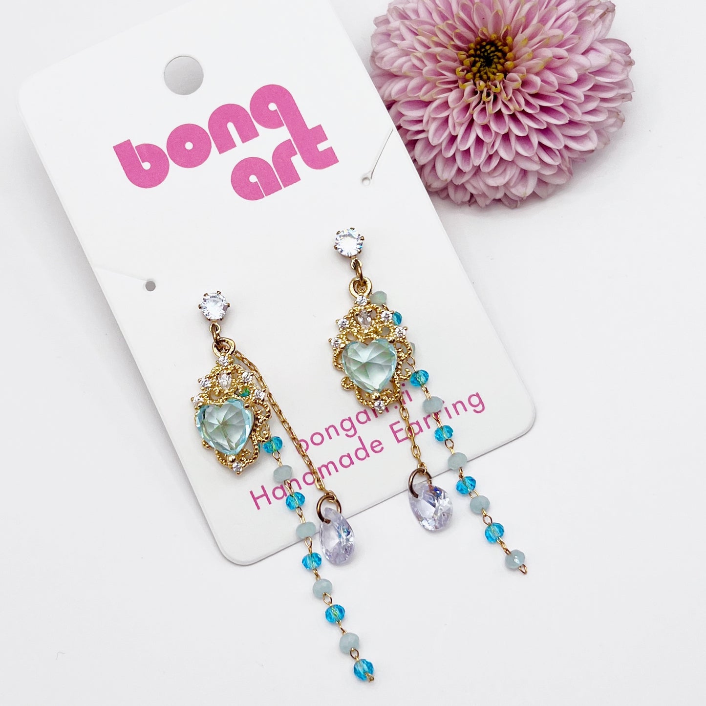 Blue Heart Earrings