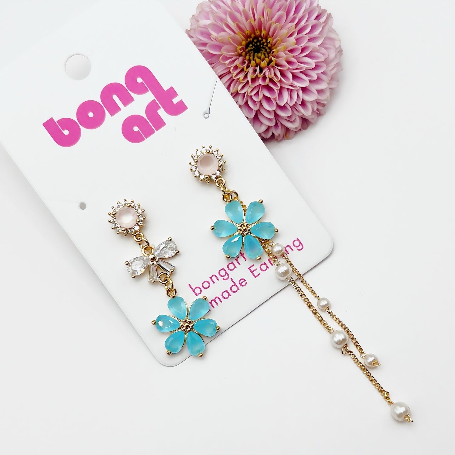 Swarovski Blue Flower Earrings